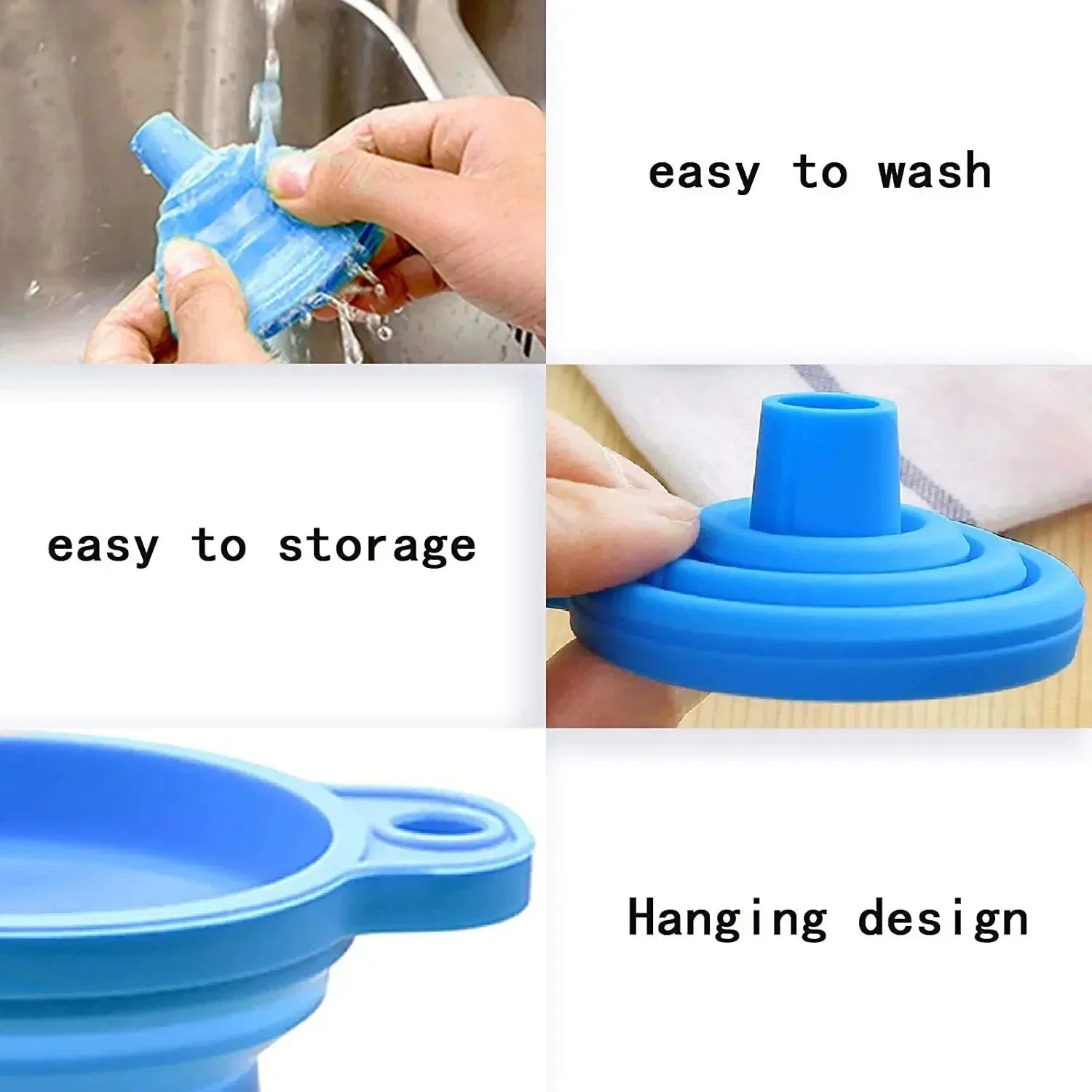 Silicone Collapsible Foldable Funnel Household Kitchen Cooking Tools Portable Wine Mini Portable Oil Pot Funnel