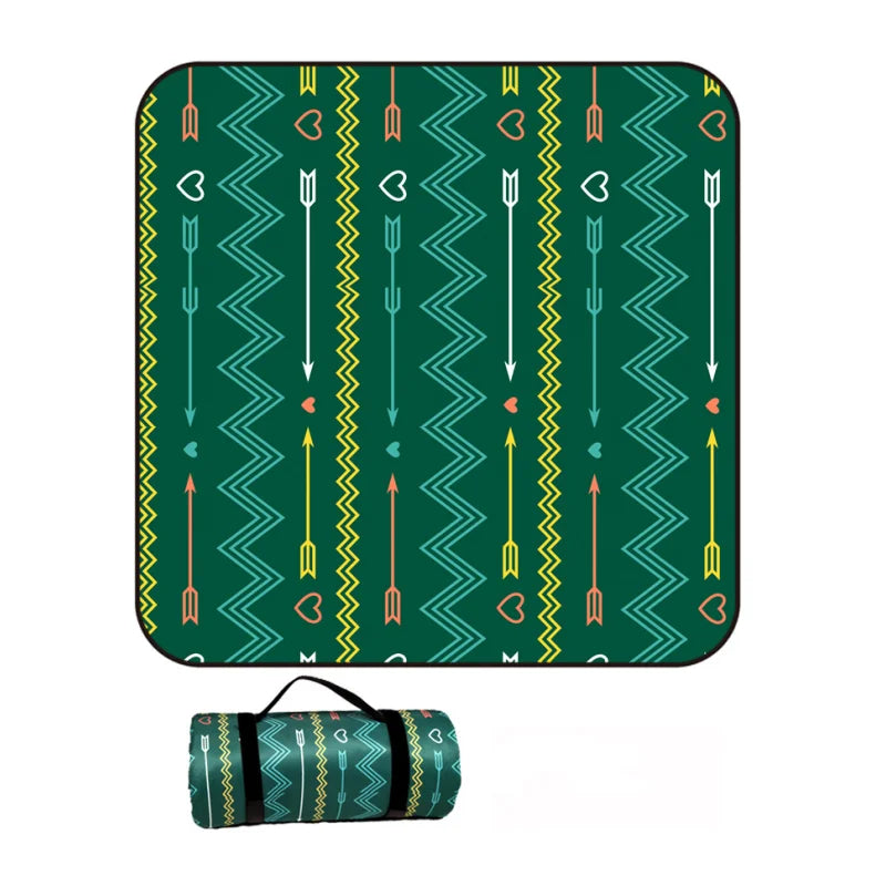 Outdoor Picnic Blanket Waterproof Extra Large Camping Mat Thickness 4mm 3-Layers Beach Blanket Rolling Up Packaging Park Blanket