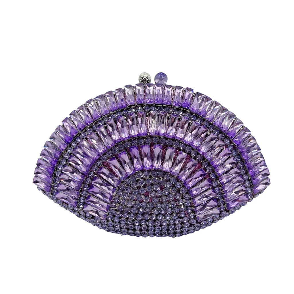 High Quality Luxury Scalloped Rectangular Stone, Diamond Wedding Party, Tote Bag, Evening Bag, Crystal Clutch