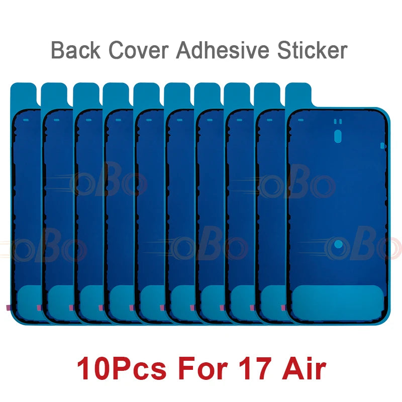 10Pcs Back Cover Adhesive Waterproof Seal Sticker for iPhone 17 Pro Max Air Rear Side Seal Tape Glue Repair Sticker