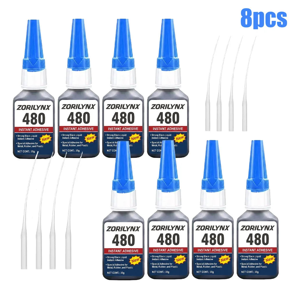 30g 480 Black Instant Adhesive Glue Super Strong Liquid Bond for Rubber Sheet EPDM Tube Gasket Craft Crafts Plastic Metal Glue