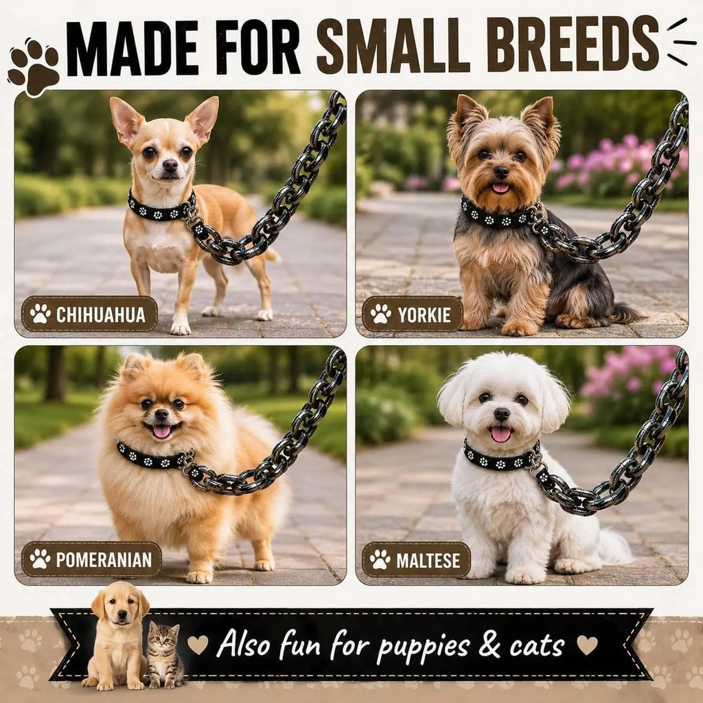 Fake Chain Dog Leash, Giant Chain Leash for Small Dog Funny, Big Chain Dog Leash Funny, Plastic Imitating Iron Chains