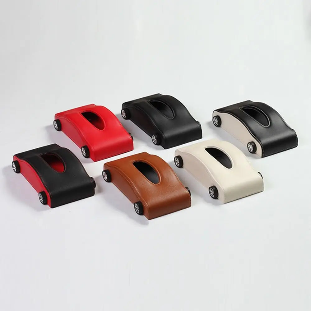 Creative Car Shape Tissue Box Decorative Simulated Tire Auto Napkin Holder Portable Space Saving Tissue Dispenser Interior