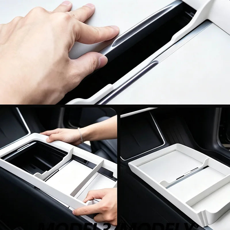 For Tesla Model 3 / Y Highland & Model Y Juniper 2016-2026+ Center Armrest Storage Organizer Tray Center Console storage Box