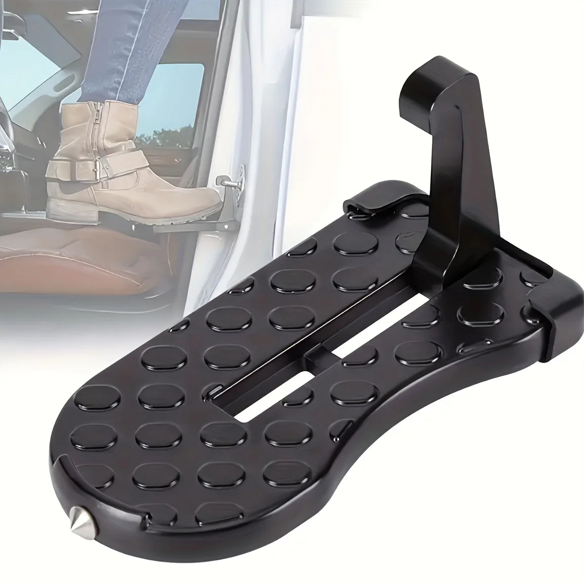 1 Aluminum Alloy Car Door Foot Pedal Assist Hook Top，Foldable Roof Rack Door Step，Easy access to the car roof，Universal Car Moun