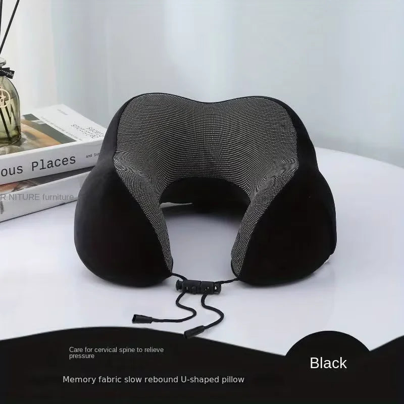Massage U Shaped Memory Foam Neck Pillow Ergonomic Cervical Support Soft Travel Pillow for Airplane Car Road Trip Rest