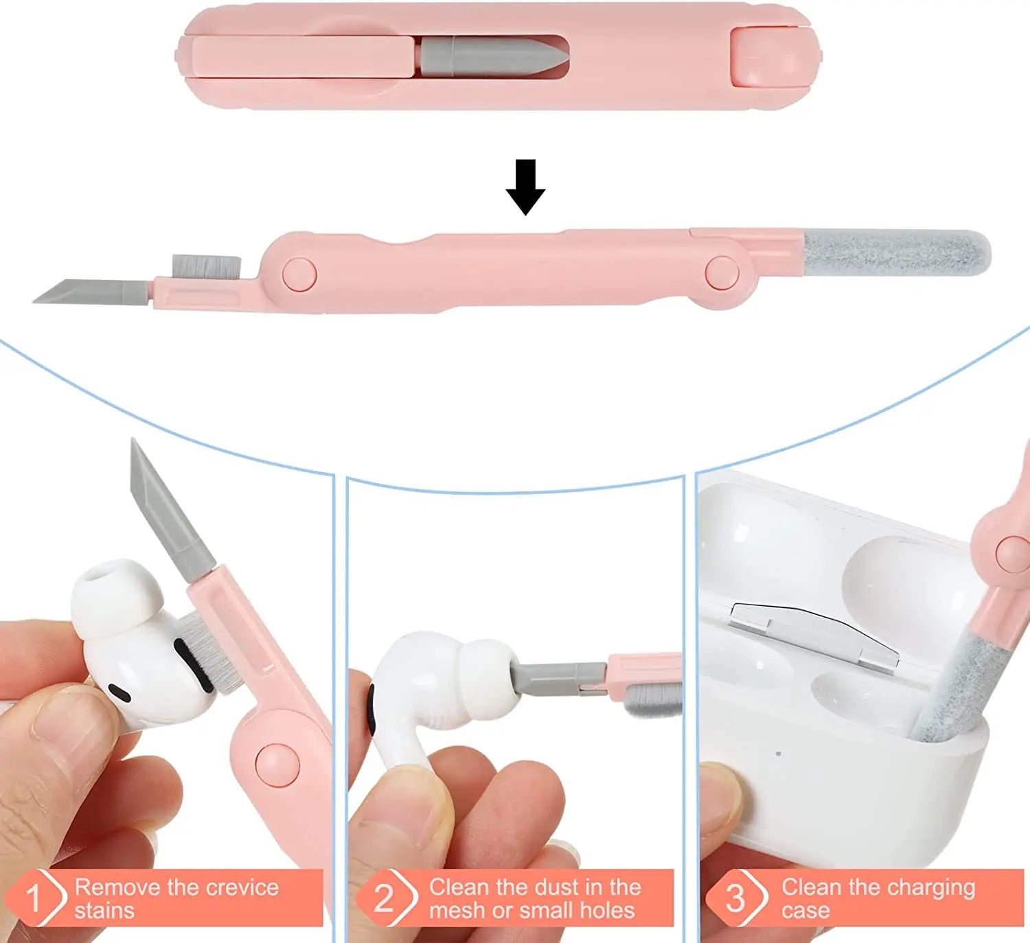 7-in-1 For Keyboard Cleaner Earphones Cleaning Pen Keycap Puller Set Multifunctional CleaningKit For AirPods iPhone iMac MacBook