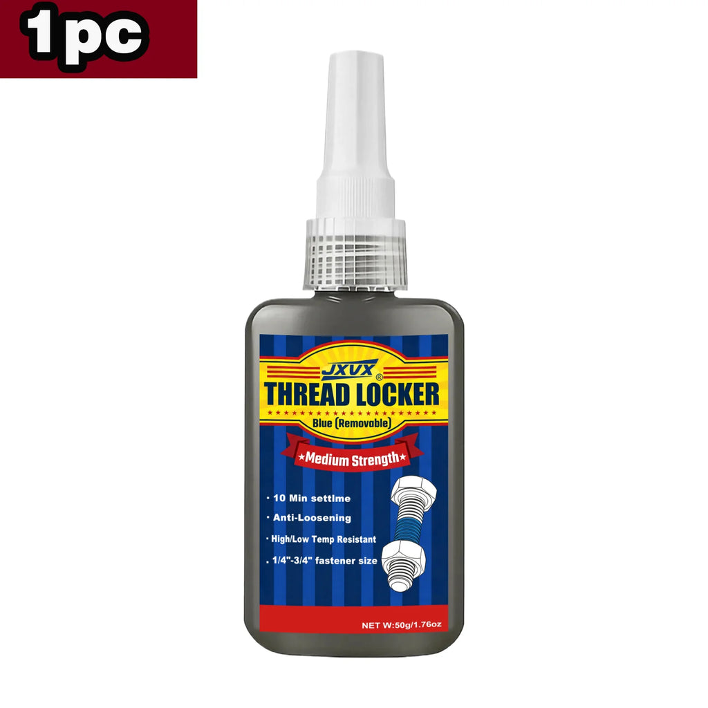 Blue Medium Strength Threadlocker Removable Quick-Drying Screw Locking Agent Industrial Thread Sealant 50ml Thread Locking Liquid Strong Anti-Slip Thread Fixing Adhesive easy to apply.