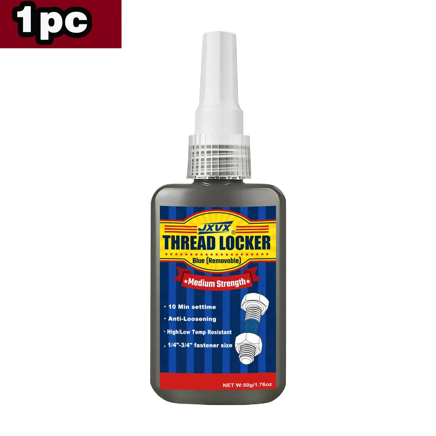 Blue Medium Strength Threadlocker Removable Quick-Drying Screw Locking Agent Industrial Thread Sealant 50ml Thread Locking Liquid Strong Anti-Slip Thread Fixing Adhesive easy to apply.
