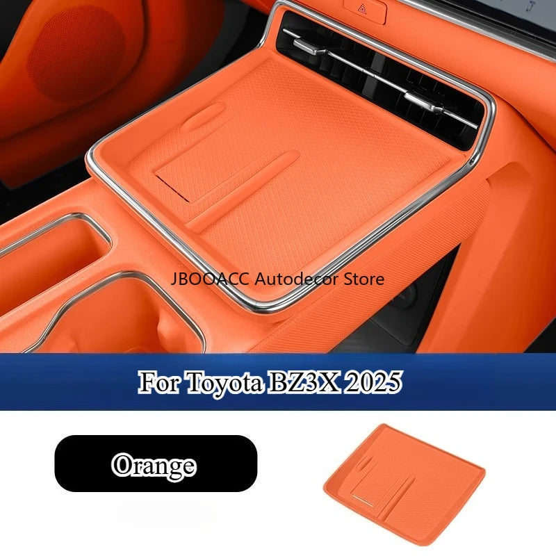 For Toyota BZ3X 2025 Car Center Console Anti-Slip Mat Wireless Charger Soft Silicone Pad Phone Holder Protector Charging Storage
