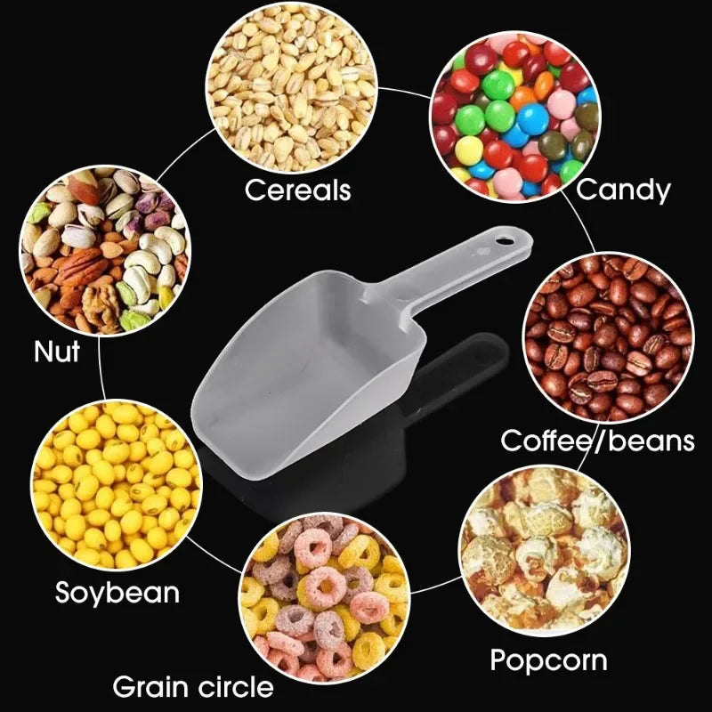 10-5pcs Multifunction Plastic Scoops Transparent Ice Cube Shovel Flour Food Small Measuring Scoop Party Kitchen Baking Supplies