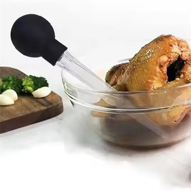 TFORU-Turkey Baster Silicone Suction Bulb With Cleaning Brush  For Flavor Meat Poultry Beef Baking Injecting Marinade BBQ Tools