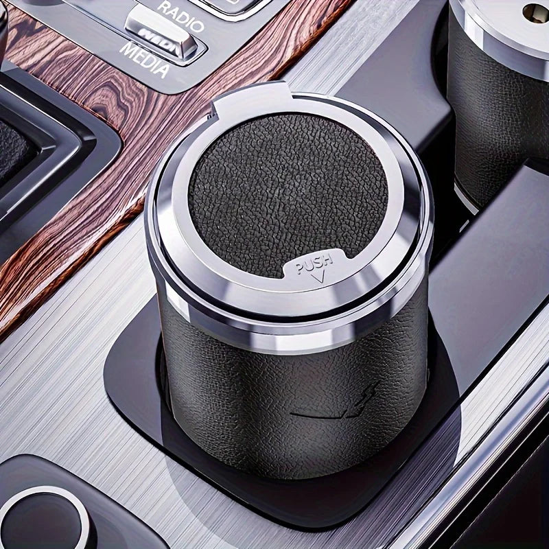 Car Ashtray Portable With LED Light Vacuum Anti-Smell Odorless Cigar Ashtray Mini Trash Can for Cup Holder Accessories
