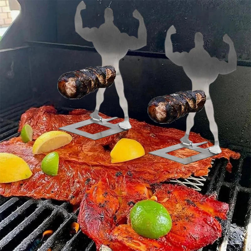 Stainless Steel Hot Dog Sausage Grill Long Handled Reusable Sausage Grill Basket Outdoor Camping Barbecue Tool Dishwasher Safety