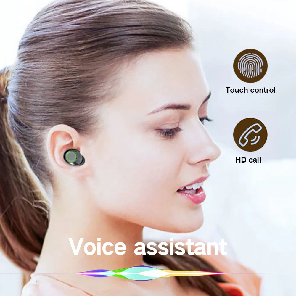 New TWS Sports Wireless Bluetooth Earbuds Led Display for Stereo HiFi Sound Built-in Mic HD Calls & Gaming Earphones