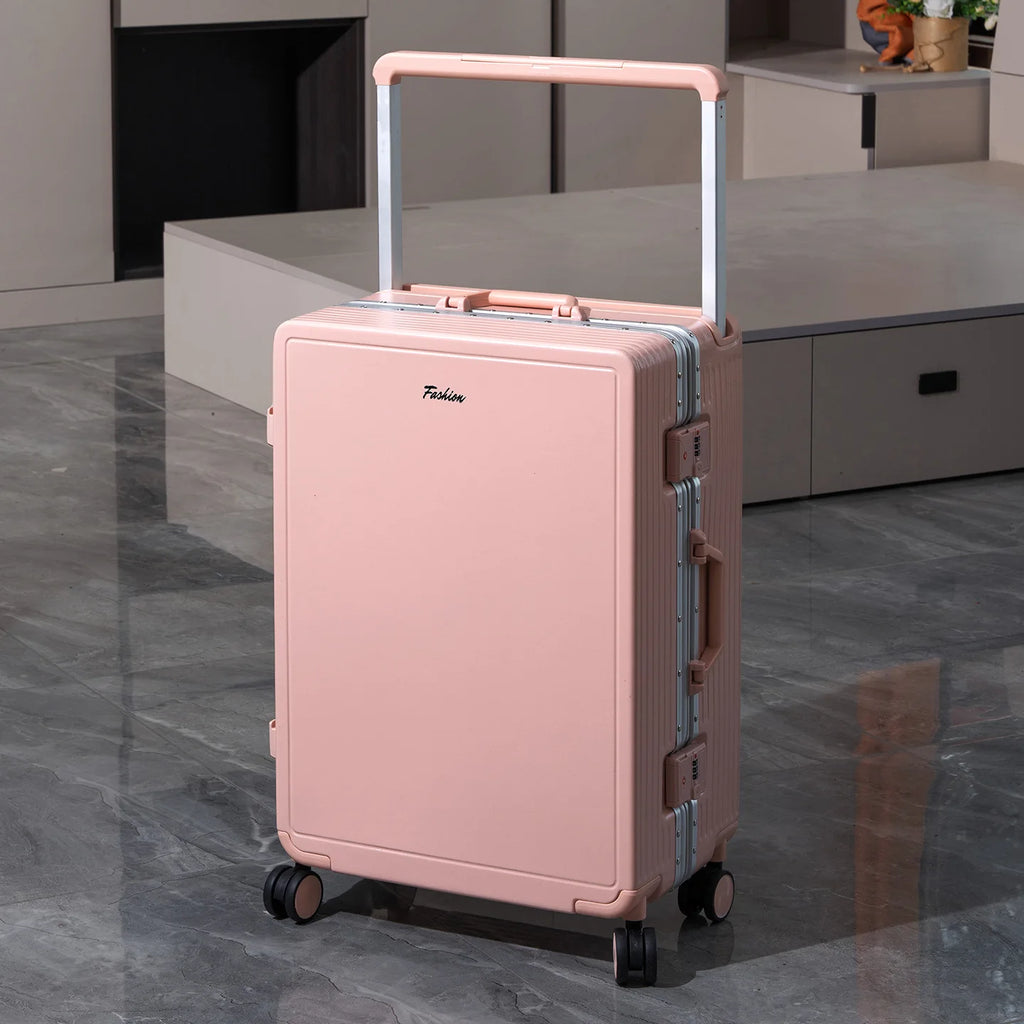 Wide Tie Rod Luggage Aluminum Frame with Durable PC Trolley Case 30 inch Multifunctional Suitcase with Large Capacity