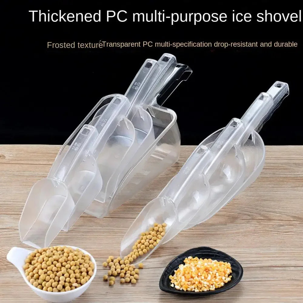 3pcs Bar Buffet Wedding Favor Party Ice Sugar Sweets Candy Clear Plastic Scoops Kitchen Gadget Dessert Grain Dry Goods Shovel