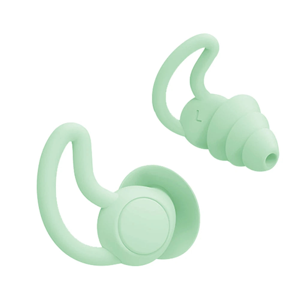 1 Pair Silicone Soundproof Ear Plugs Noise Insulation Soft Sleeping Earplugs