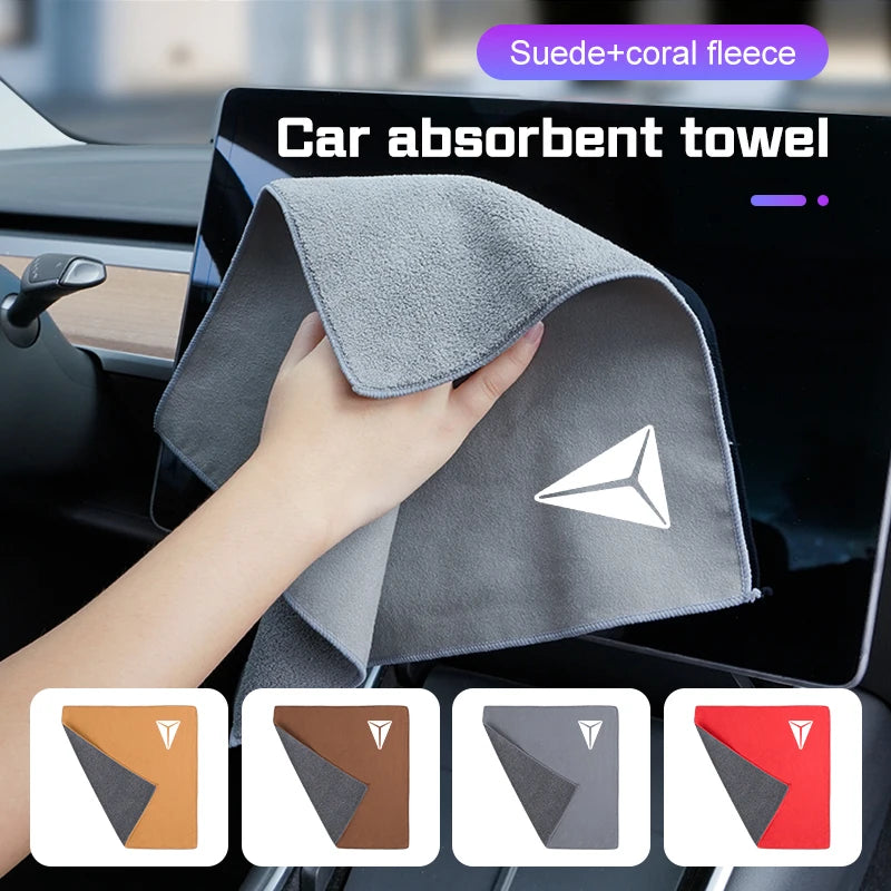 Microfiber Car Wash Towel Suede Rag Accessories For Changan Deepal S05 MAX S07 S7 SL03 S09 G318 Car Cleaning Tools Washing Cloth