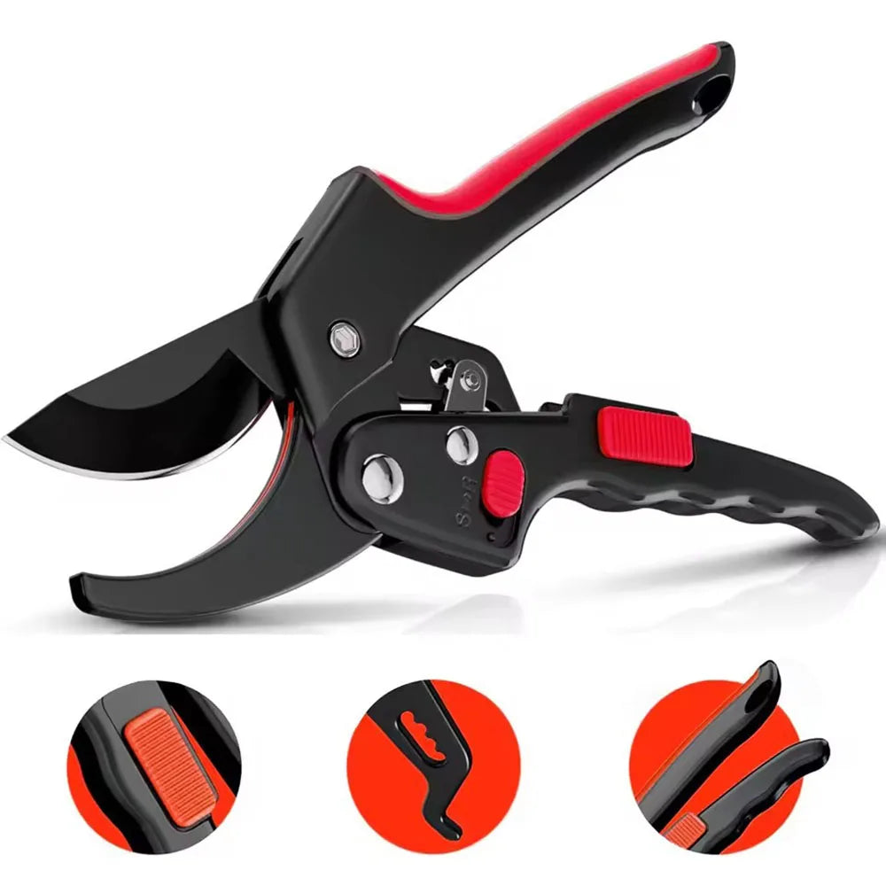 High Intensity Gardening Ratchet Pruning Scissors Increase Cutting Power by 3x, and the Ratchet Trimmer Is Very Suitable for Wea