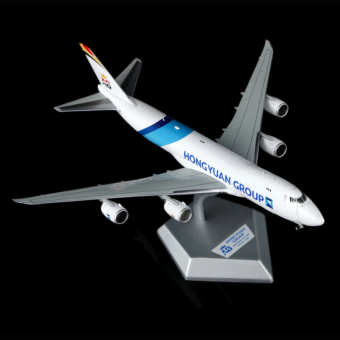 B633001 Alloy Collectible Plane Gift HX Models 1:400 Air Belgium Hongyuan Group Boeing B747-8F Diecast Aircraft Jet Model OE-LFC