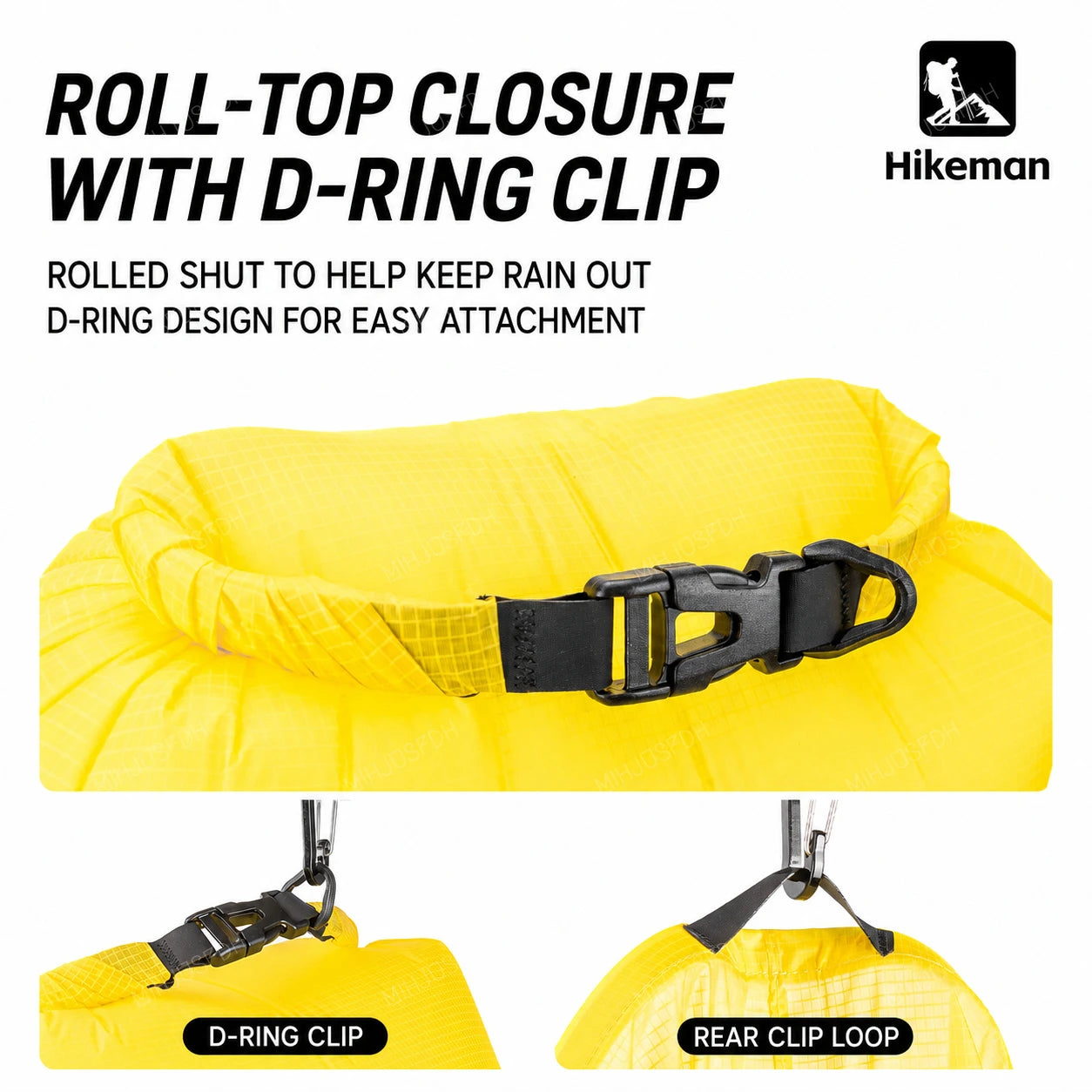 HIKEMAN Ultralight Waterproof Dry Bag Outdoor Storage Sack 15D Silicone Nylon 6L 10L 16L for Camping Hiking Travel and Swimming