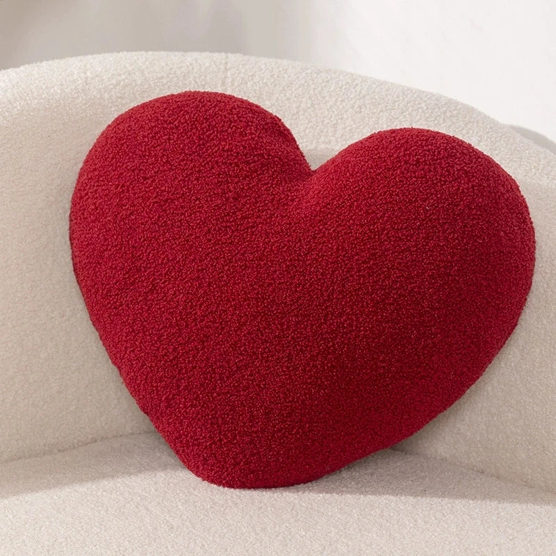35x45cm Heart Shaped Throw Pillow Super Soft Plush Seat Cushion/Back Cushions Pillows Cute Solid Love Living Room Decor Gifts