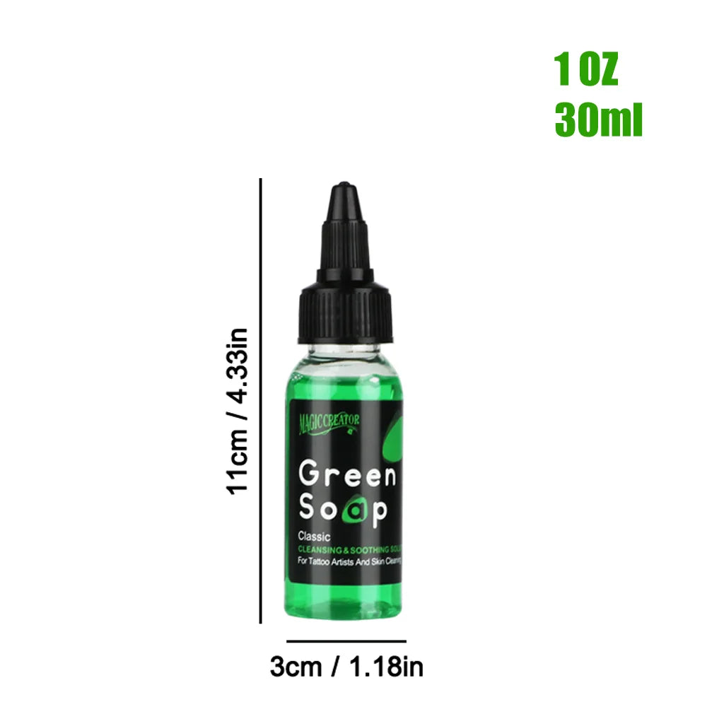 Tattoo Cleaning Soap Ink Tattoo Care for Fresh Tattoos Gentle Sulfate Free Tattoo Green Soap, Soothing Daily Wash for New Ink