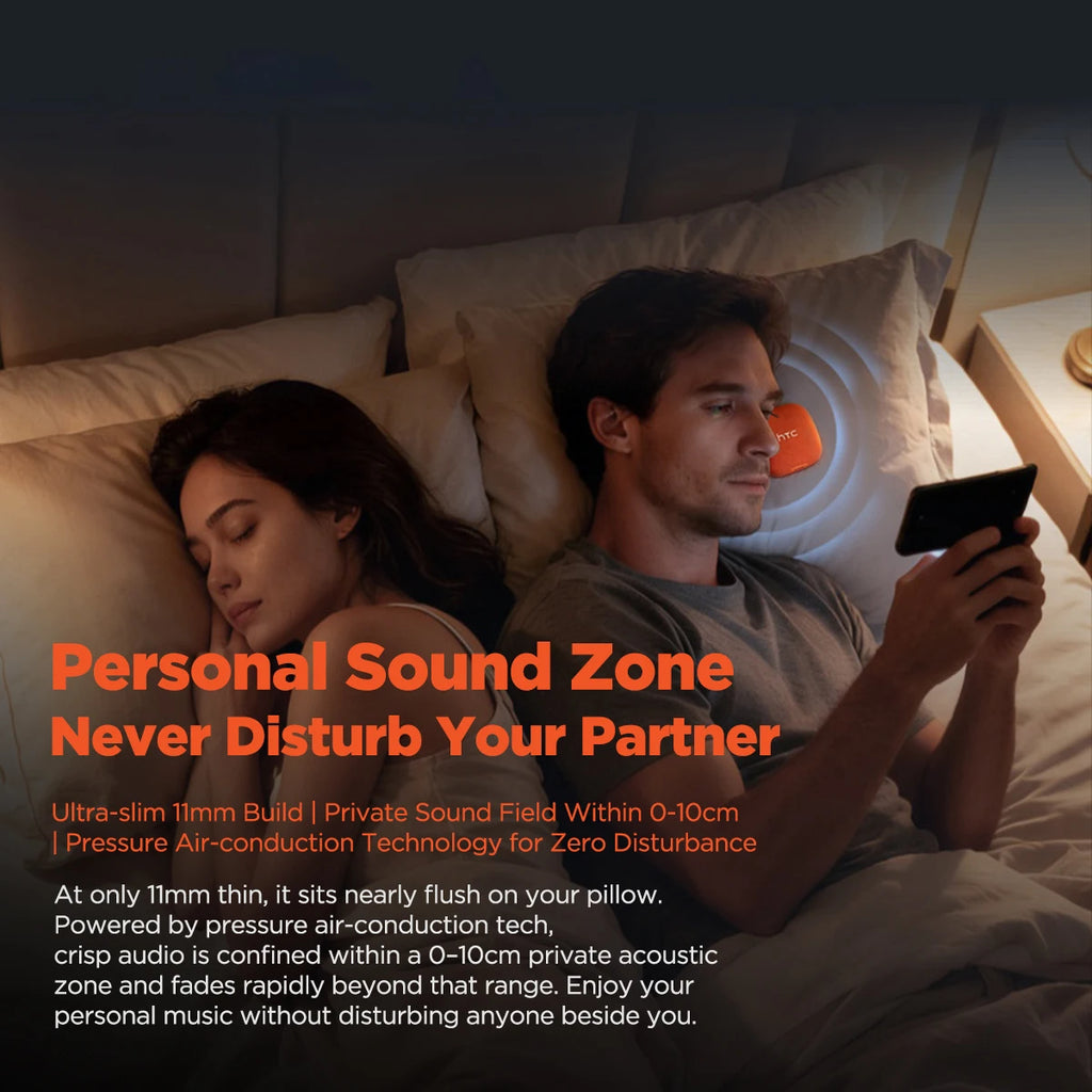 HTC WS01 Pillow Speaker Bluetooth  Built-in White Noise Sound Ultra-Thin Portable Wireless Speaker For Side Sleeper Long Battery