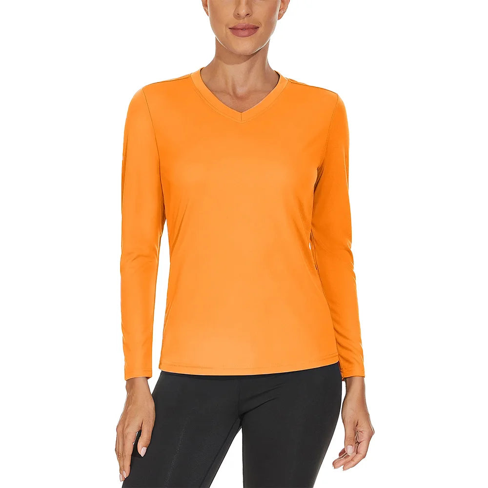KEFITEVD UPF 50+ Women Long Sleeve T-shirts UV Sun Protection Outdoor Sport T Shirt Moisture Wicking Camping Hiking T-Shirts Tee