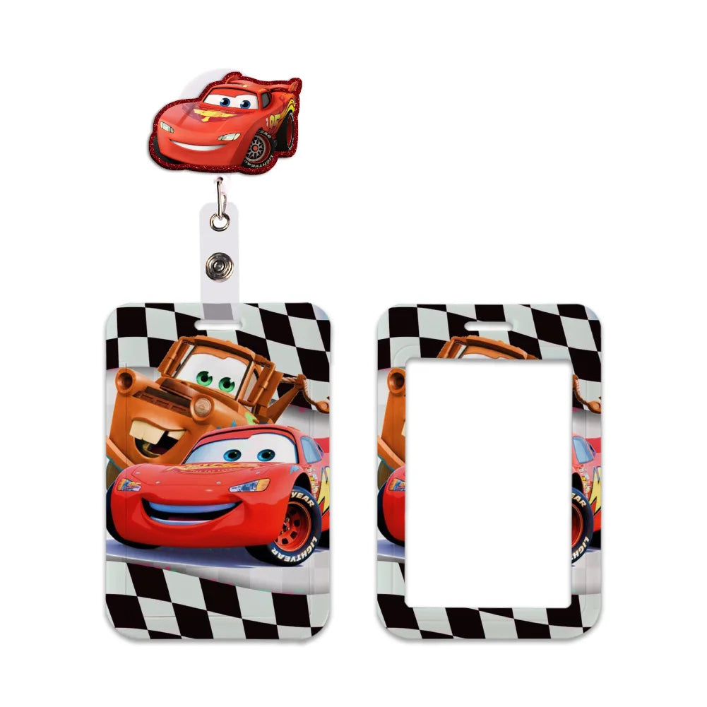 Cars Disney Movie Lightning McQueen New Arrvial Cute Cartoon Badge Holder ID Card Bus Card Holder Lanyard for Accessories Gifts