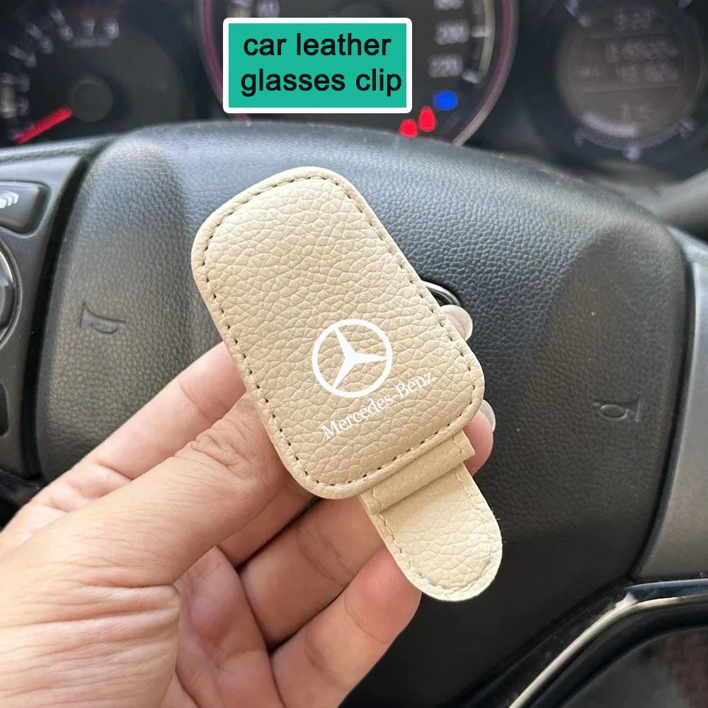 High-end leather car glasses clip,visor sunglass holder,car accessories,for mercedes-benz CLA CES CLS SLK GLK CLK SLS CLG GLE