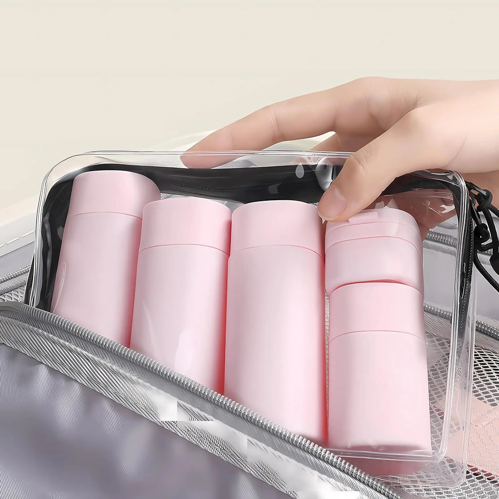 5pcs Travel Cream Dispenser Bottles Set Travel Bottles Toiletry Containers Set, TSA Approved, Travel Essentials