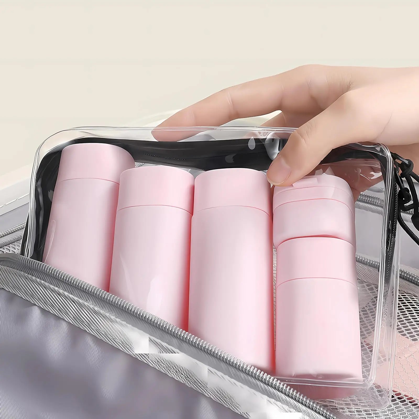 5pcs Travel Cream Dispenser Bottles Set Travel Bottles Toiletry Containers Set, TSA Approved, Travel Essentials
