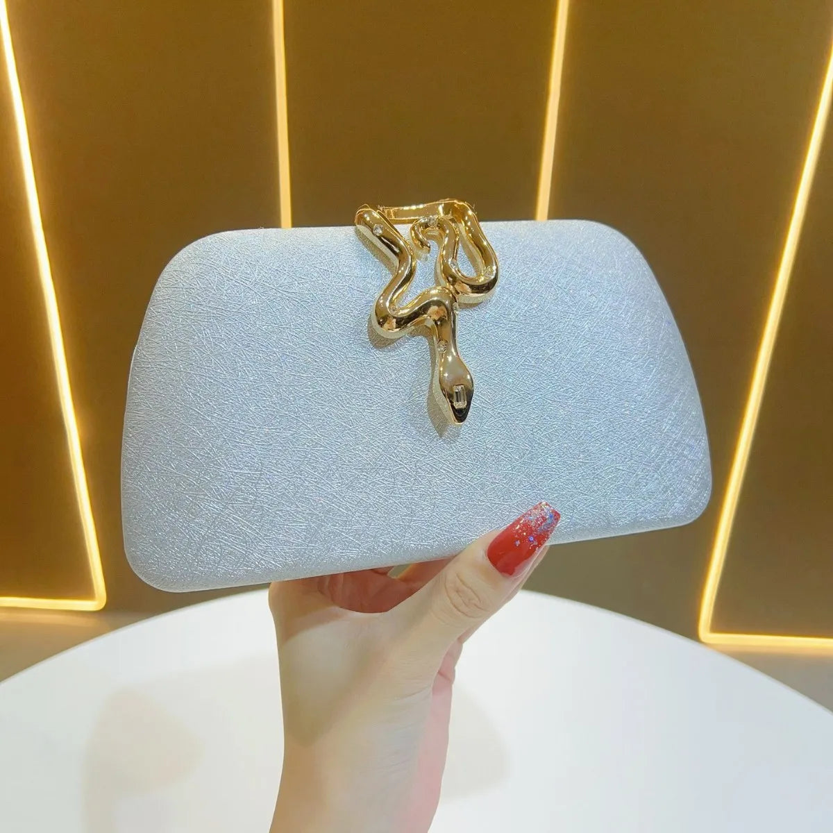 Snake Buckle Evening Bags for Women Luxury Elegant Clutch Chain Shoulder Bags for Ladies Party Wedding Purse Handbags Bolso 2025