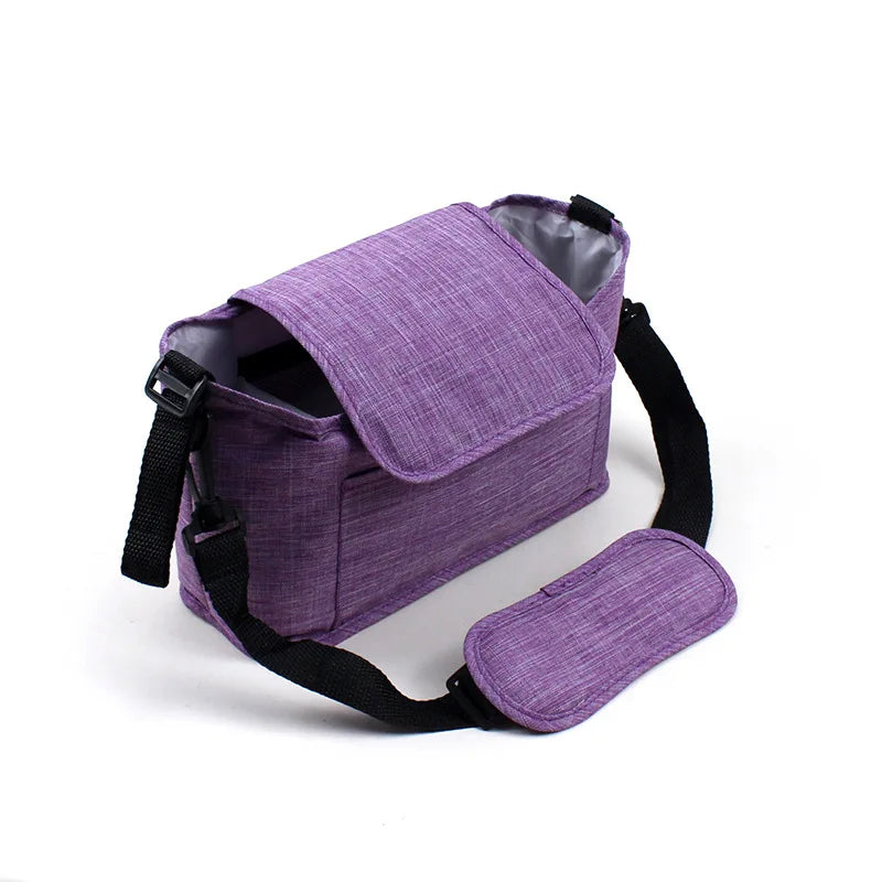 Baby Stroller Hanging Bag Large Capacity Baby Diaper Storage Bag Diaper Organizer Women's Shoulder Bags Portable Mommy Tote New