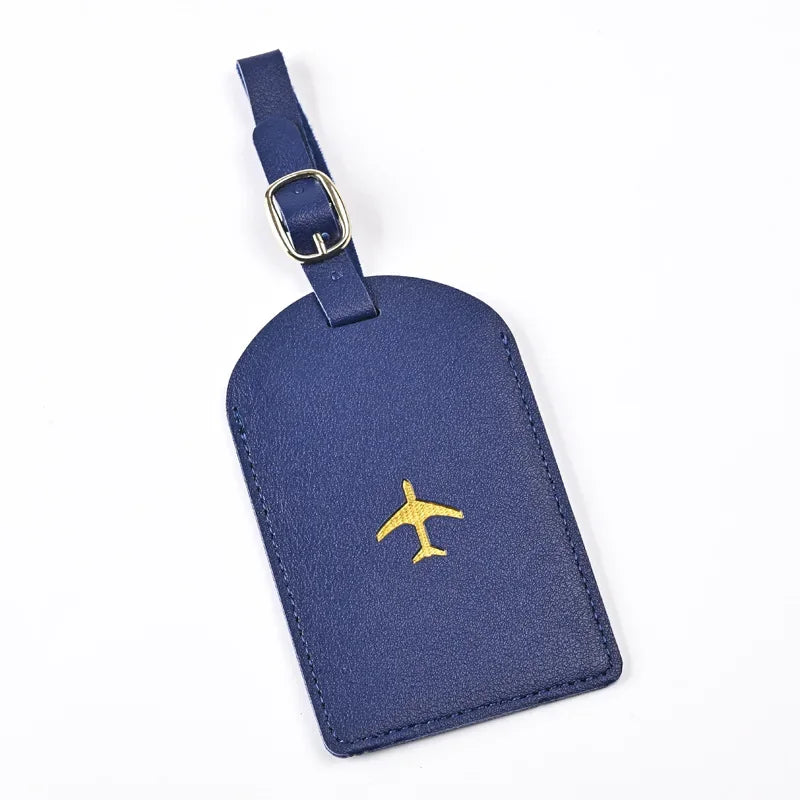 1pc Thicken PU Hot Stamping Aircraft Boarding Pass Luggage Tag  Suitcase Name Label Travel Tags Luggage Tags Travel Accessories