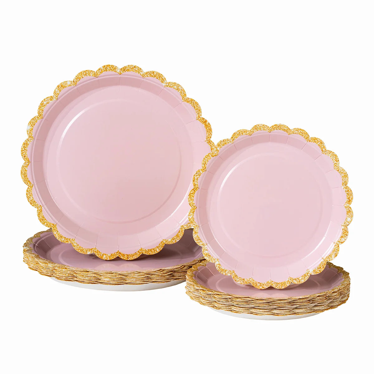 10/25/50pcs Pink /red/black/white Disposable Party Tableware Paper Plates Dishes Birthday Wedding Holiday Party Supplies