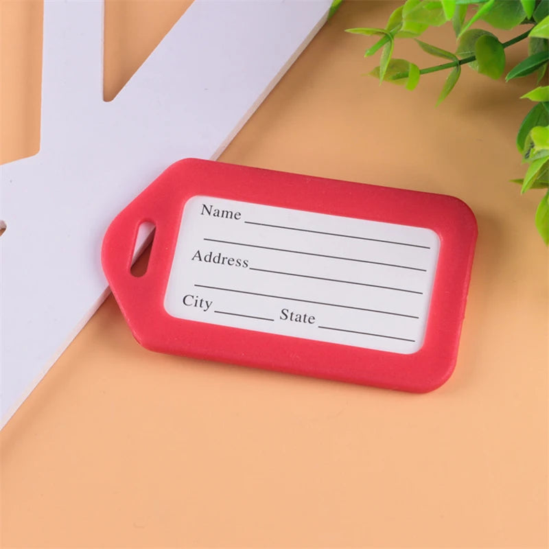 20pcs Luggage Tags Suitcase Label Bag Travel Accessories Luggage Bag Tag Name Address ID Label Plastic Suitcase Baggage Tags