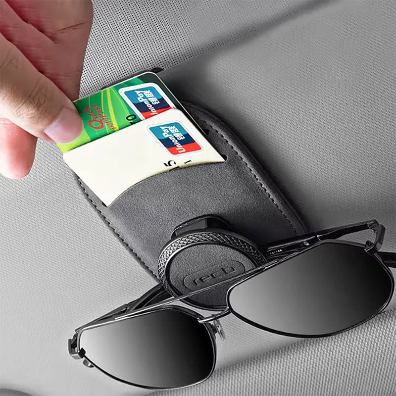 Car Eyeglass Storage Clip Universal Multi-functional Suede Leather Sun Visor Sunglasses Card Notes Storage Clip Car Accessories