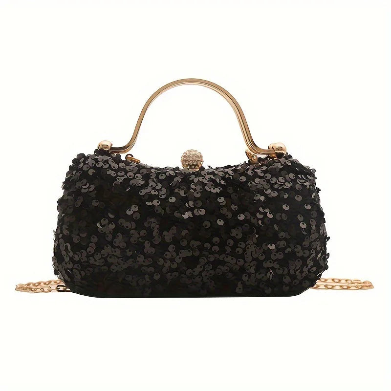 Beaded Sequin Gold Diamond Dinner Bag Women's Handmade Fashion Party Banquet Dress Portable Shiny Rhinestone Handbag Sac Mariage