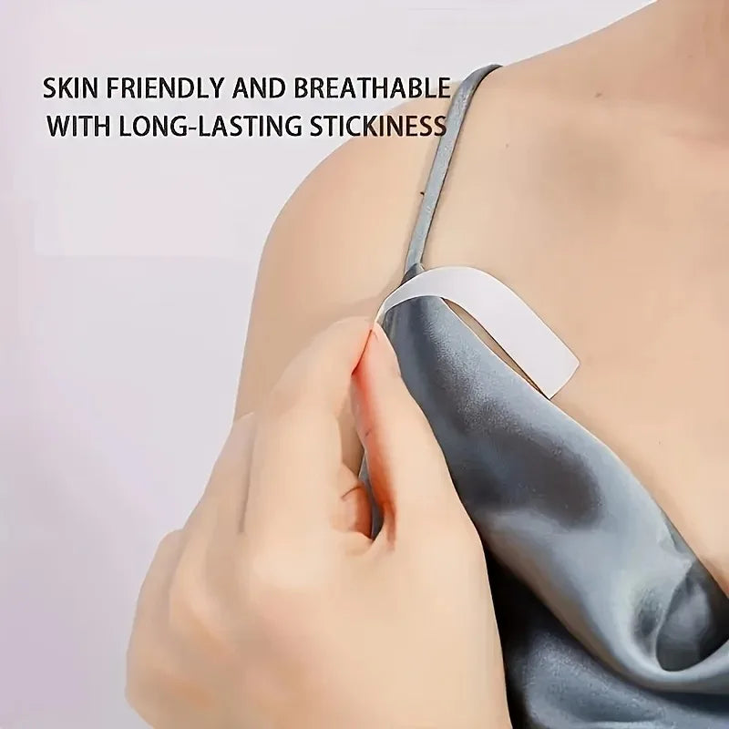 36pcs Skin Friendly Invisible Double Sided ClothingTape Anti-slip Adhesive Strips for Bra Strap Dress Anti-exposure Garment Tape