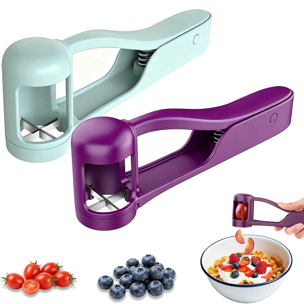 LMETJMA Grape Cutter Grape Slicer for Toddlers One Second Grape Cherry Tomato Strawberry Cutter Quarter Slicer Kitchen Gadget