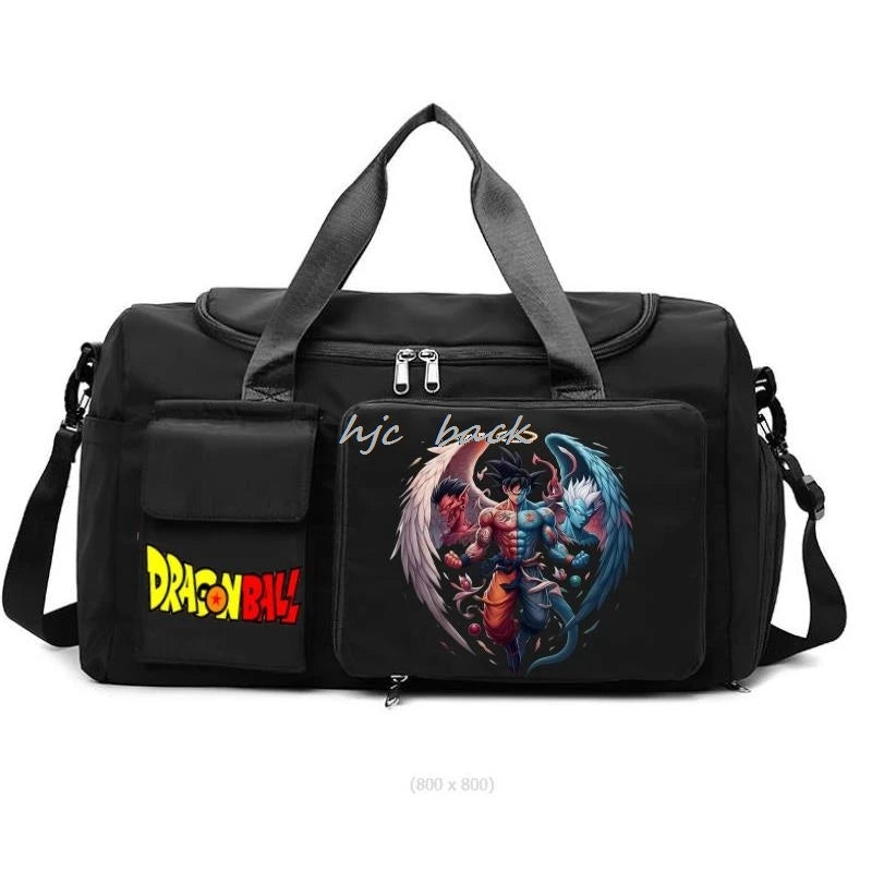 Fashion Dragon Ball Print Large Capacity Storage Bag Shoulder Bag Camping Accessories Dry/wet Separation Travel Bag