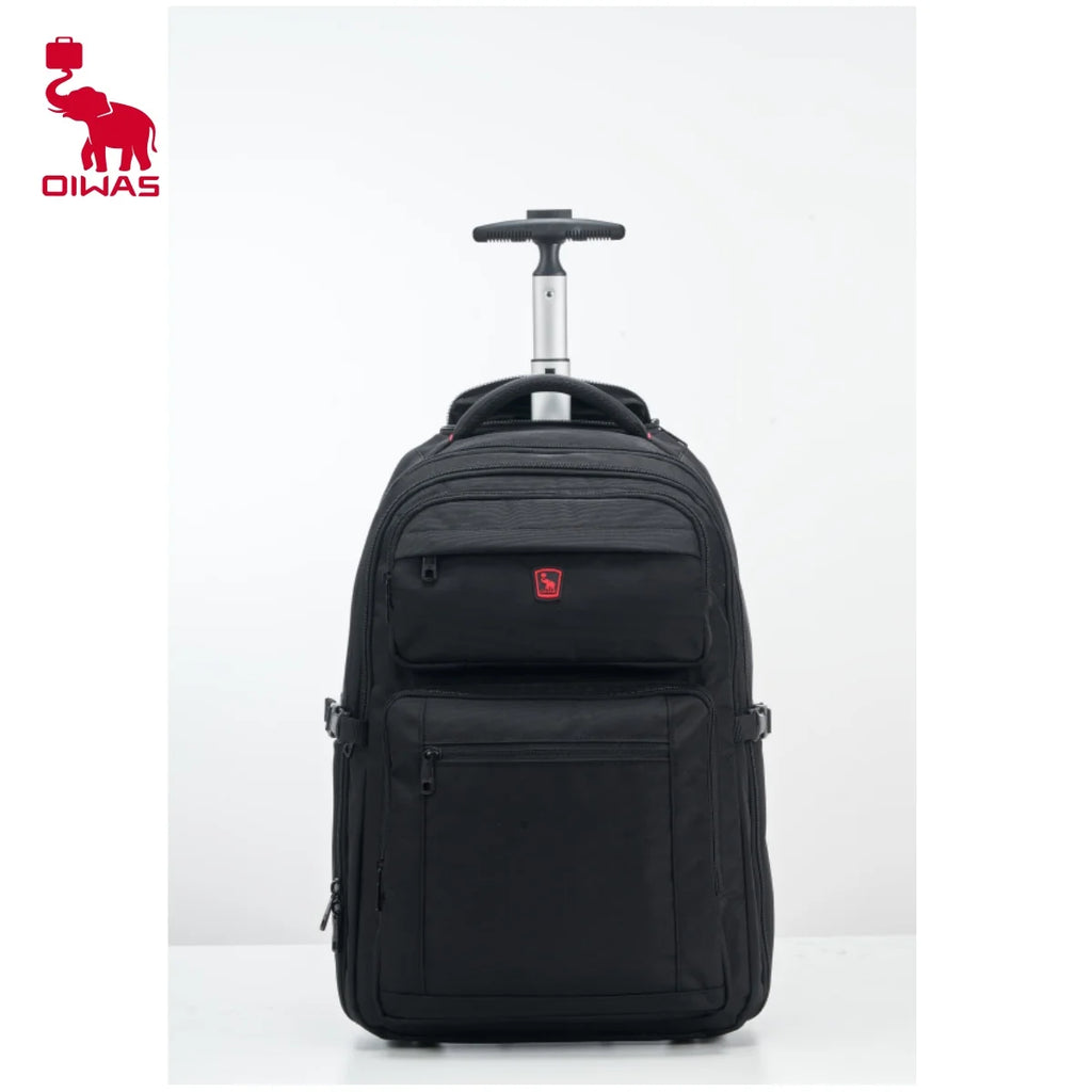 OIWAS Executive Hybrid Backpack - Transformable Roller Luggage with Telescopic Handle, Multi-Compartment Design for Men & Women