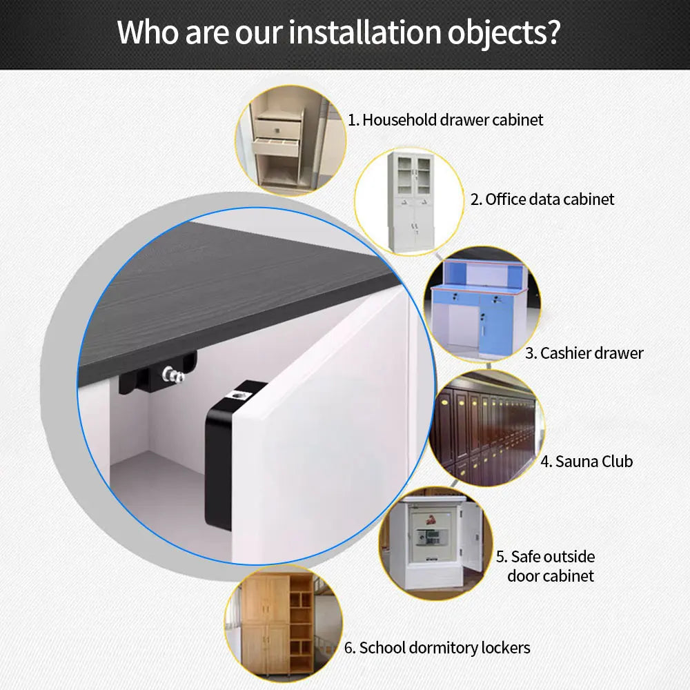 Smart Electronic Drawer Lock Invisible RFID IC Card Cabinet Locker NFC Unlock Intelligent Keyless Sensor Lock Easy To Install
