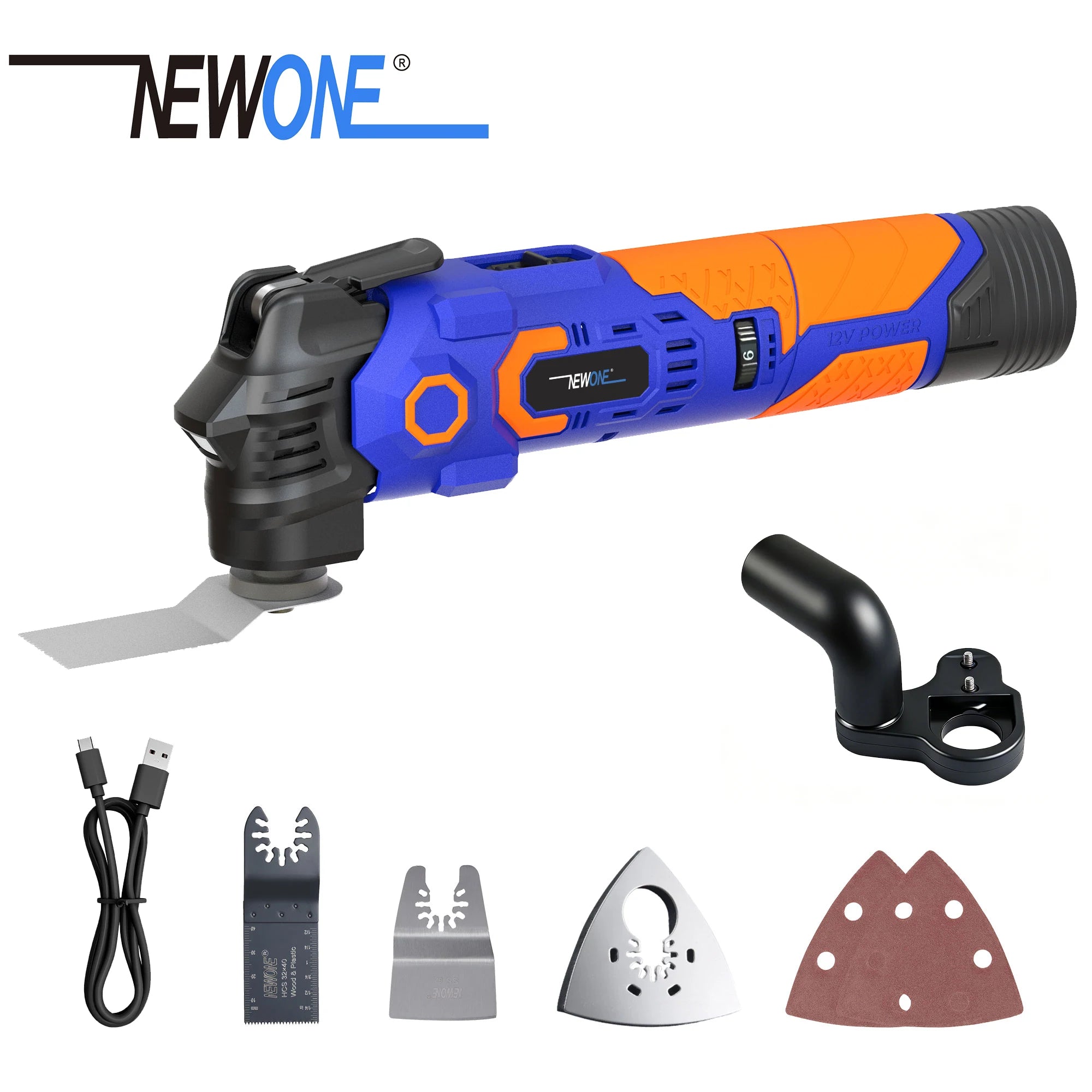NEWONE 12V Multi Functional Tool Renovator 6 Speed Adjustment Oscillating Tool Vibration Woodworking Powerl Tool With LED Light