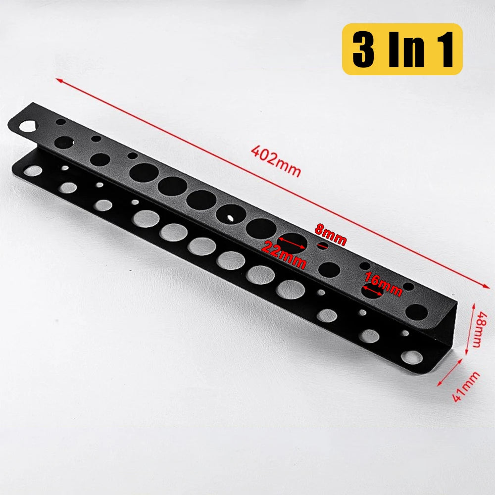 40cm Metal Screwdriver and Pliers Organizer Wall-Mounted Tool Holder Rack with Tool Slots Space-Saving Garage Workshop Storage
