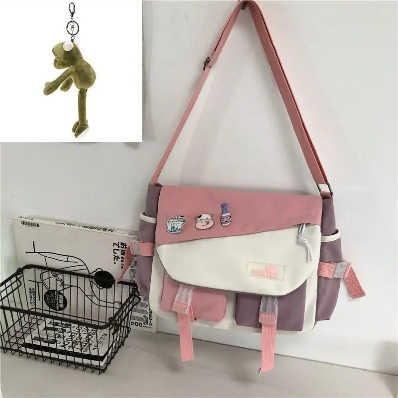 Nylon Handbags Shoulder Bag Large Capacity Crossbody Bags for Teenager Girls Men Harajuku Messenger Bag Student School Bags Sac