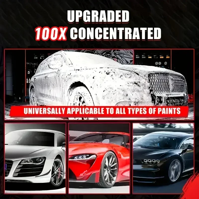 KJM High Concentration Car Wash Liquid - 100% Car Wash Soap, High Foam Pink Formula Designed to Remove Grease and Dirt